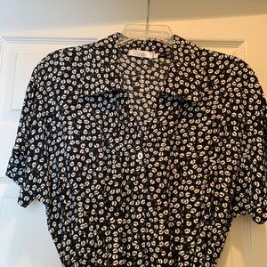 Black print rayon dress